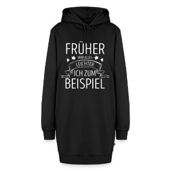lustiger spruch - Hoodie-Kleid - Schwarz - Vorne - AI Model Female 172 light (172cm)