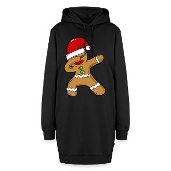 Dabbing Keks Weihnachten - Hoodie-Kleid - Schwarz - Vorne - AI Model Female 172 light (172cm)