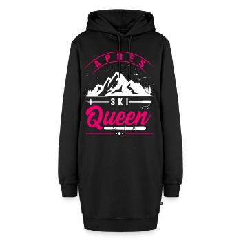 Apres Ski Queen,Häschen,Winter Party Apres Ski - Hoodie-Kleid - Schwarz - Vorne - AI Model Female 172 light (172cm)