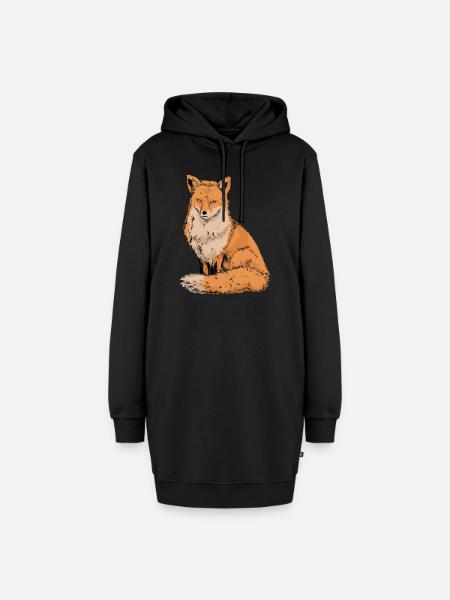 Fuchs - Hoodie-Kleid - Schwarz