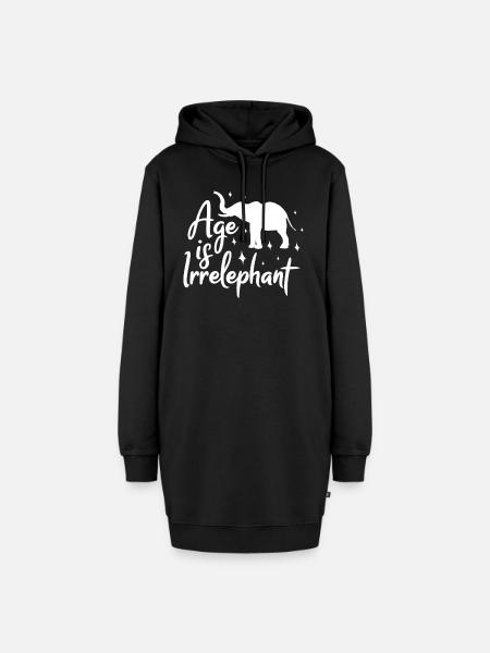 Elefant - Hoodie-Kleid - Schwarz