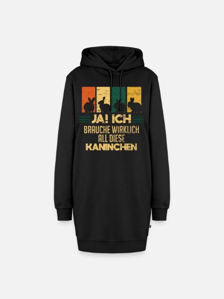 Kaninchen Kaninchenzüchter Hase - Hoodie-Kleid - Schwarz