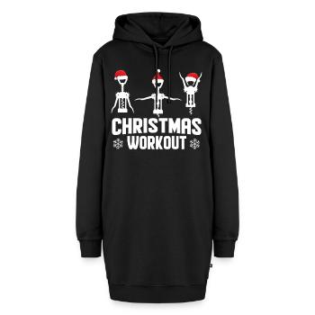 Christmas Workout - Hoodie-Kleid - Schwarz - Vorne - AI Model Female 172 light (172cm)