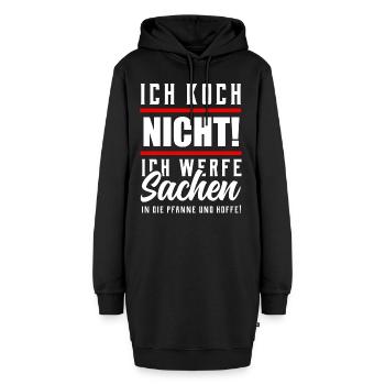 lustiger Spruch - Hoodie-Kleid - Schwarz - Vorne - AI Model Female 172 light (172cm)