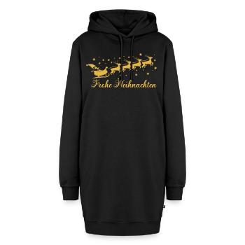 Weihnachten Familie Gold - Hoodie-Kleid - Schwarz - Vorne - AI Model Female 172 light (172cm)