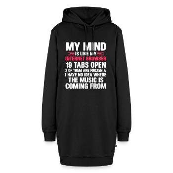 Internet - Hoodie-Kleid - Schwarz - Vorne - AI Model Female 172 light (172cm)