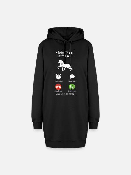 Pferde Pferdespruch - Hoodie-Kleid - Schwarz