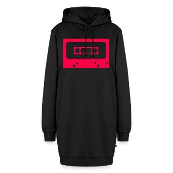 Kassette - Hoodie-Kleid - Schwarz - Vorne - AI Model Female 172 light (172cm)