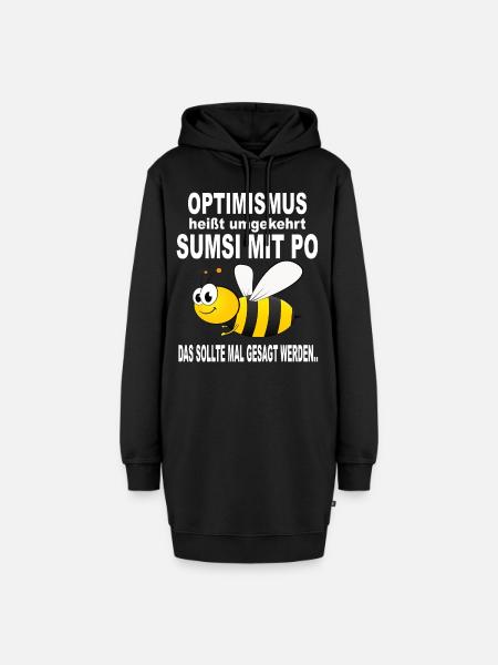 Optimismus Sumsi Mit po Lustige Sprüche Biene - Hoodie-Kleid - Schwarz