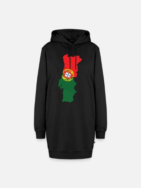 Portugal - Hoodie-Kleid - Schwarz