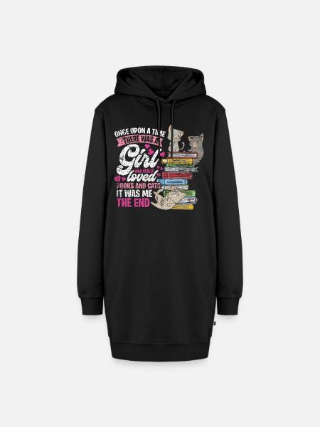 Buch - Hoodie-Kleid - Schwarz