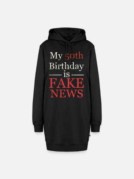 50. Geburtstag - Hoodie-Kleid - Schwarz