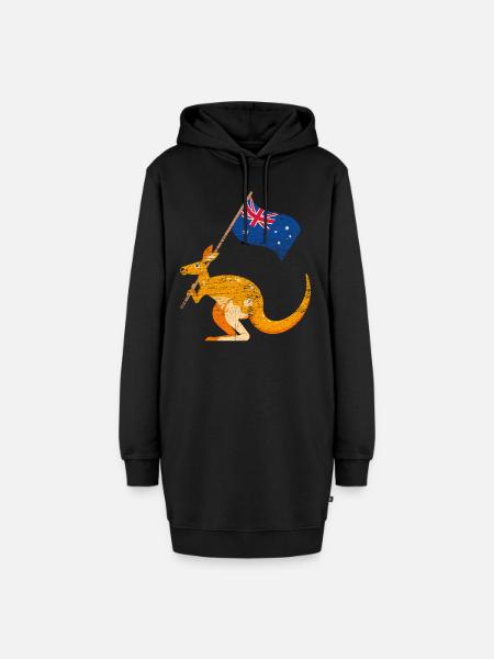 Australien Flagge - Hoodie-Kleid - Schwarz