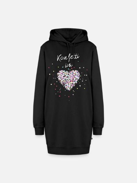 Konfetti im Herzen - Hoodie-Kleid - Schwarz
