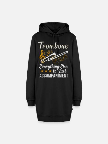Posaune - Hoodie-Kleid - Schwarz