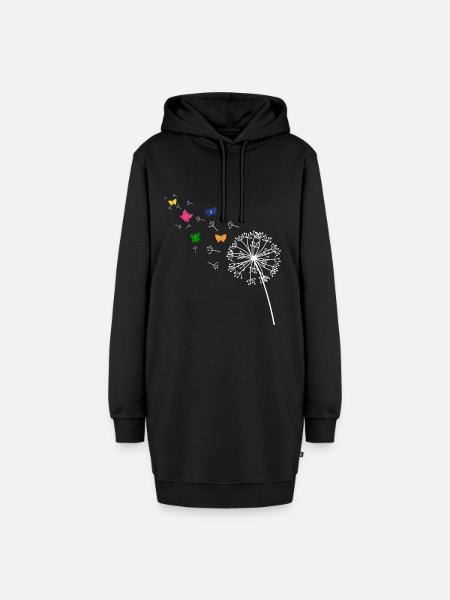 Pusteblume - Hoodie-Kleid - Schwarz
