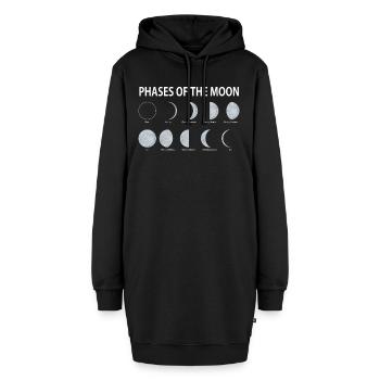 Mondphasen - Hoodie-Kleid - Schwarz - Vorne - AI Model Female 172 light (172cm)