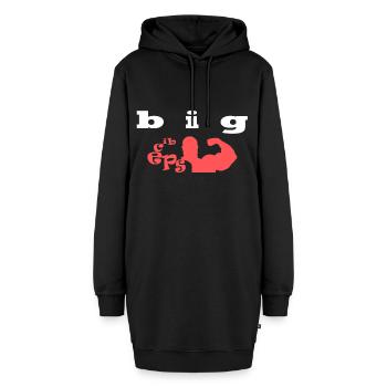 big biceps - Hoodie-Kleid - Schwarz - Vorne - AI Model Female 172 light (172cm)