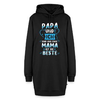 Beste Mama - Hoodie-Kleid - Schwarz - Vorne - AI Model Female 172 light (172cm)