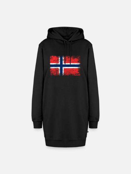Norwegen norwegisch Flagge Fahne - Hoodie-Kleid - Schwarz