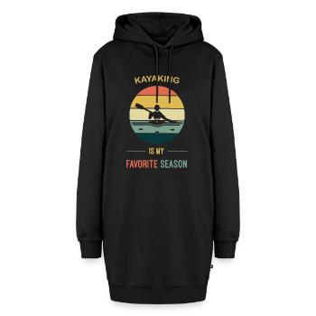 Kajakfahren ist meine Lieblingsjahreszeit - Hoodie-Kleid - Schwarz - Vorne - AI Model Female 172 light (172cm)