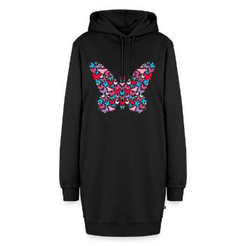 Schmetterling aus Schmetterlingen - Hoodie-Kleid - Schwarz - Vorne - AI Model Female 172 light (172cm)