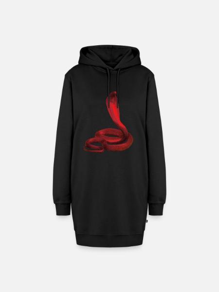 rote Schlange Kinder - Hoodie-Kleid - Schwarz