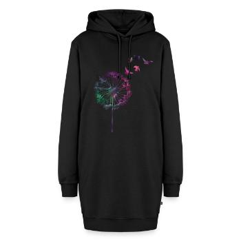 Pusteblumen Löwenzahn Sommer Pusteblume - Hoodie-Kleid - Schwarz - Vorne - AI Model Female 172 light (172cm)