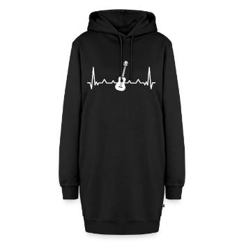 Ukulele Herzschlag Uke Liebe lustiges Geschenk - Hoodie-Kleid - Schwarz - Vorne - AI Model Female 172 light (172cm)