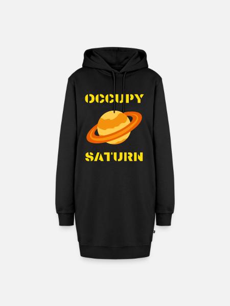 Occupy Saturn - Astronomie und Weltraum - Hoodie-Kleid - Schwarz