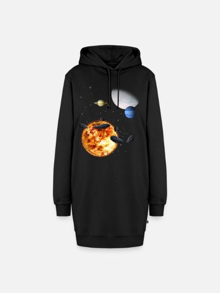 Universum - Hoodie-Kleid - Schwarz