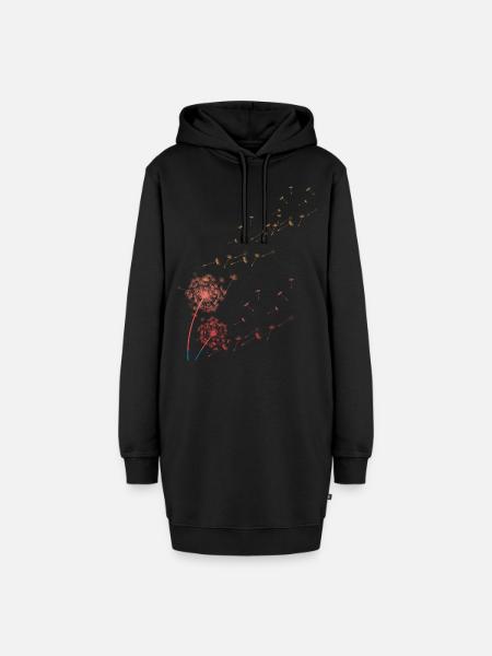 Knäuelgras, Löwenzahn, Pusteblume - Hoodie-Kleid - Schwarz