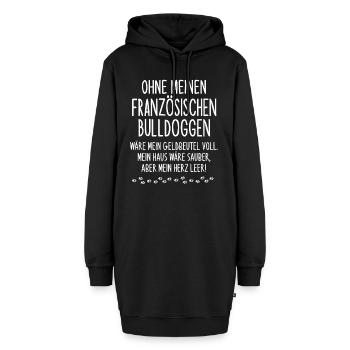 Ohne Meinen Französischen Bulldoggen Spruch - Hoodie-Kleid - Schwarz - Vorne - AI Model Female 172 light (172cm)