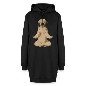 Meditierender Briard Hund - Hoodie-Kleid - Schwarz - Vorne - AI Model Female 172 light (172cm)