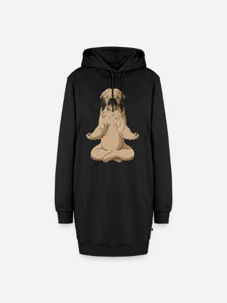Meditierender Briard Hund - Hoodie-Kleid - Schwarz