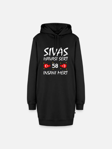 Sivas 58 Memleket Türkei Türkiye Geschenk - Hoodie-Kleid - Schwarz