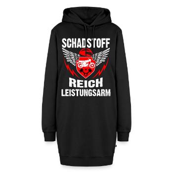 Simson DDR Moped 2 Takter S51 Simmi Spruch - Hoodie-Kleid - Schwarz - Vorne - AI Model Female 172 light (172cm)