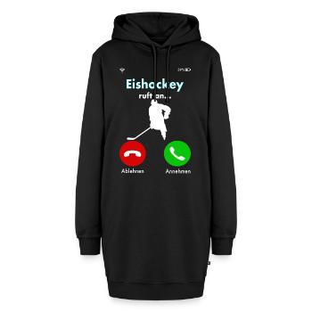 Eishockey Hockey Puck Spruch Lustig Geschenkidee - Hoodie-Kleid - Schwarz - Vorne - AI Model Female 172 light (172cm)