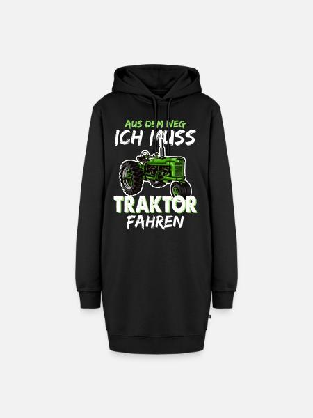 Bauer Landwirt Traktor - Hoodie-Kleid - Schwarz