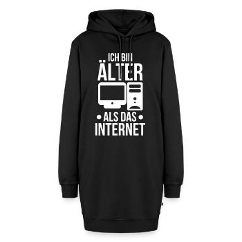 Ich bin älter als das Internet - Hoodie-Kleid - Schwarz - Vorne - AI Model Female 172 light (172cm)