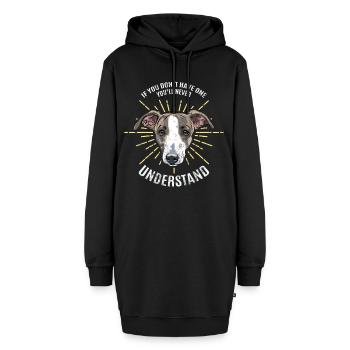 Greyhound Windhund - Hoodie-Kleid - Schwarz - Vorne - AI Model Female 172 light (172cm)