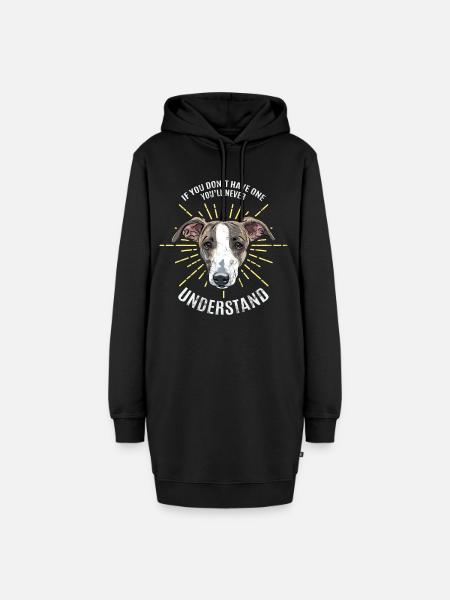 Greyhound Windhund - Hoodie-Kleid - Schwarz