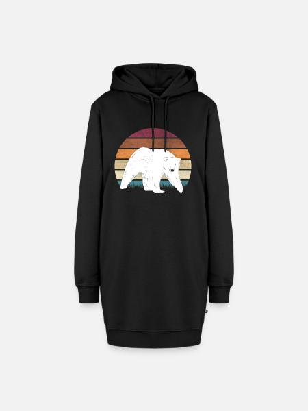 Eisbär Motiv Eisbären - Hoodie-Kleid - Schwarz