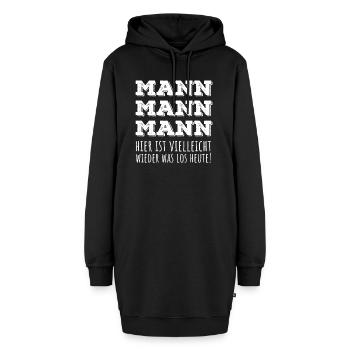 Mann Mann Mann hier ist vielleicht wieder was los - Hoodie-Kleid - Schwarz - Vorne - AI Model Female 172 light (172cm)