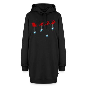 Weihnachten - Hoodie-Kleid - Schwarz - Vorne - AI Model Female 172 light (172cm)