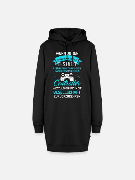 Geschenkidee Gamers Lustiges Gaming T-Shirt - Hoodie-Kleid - Schwarz