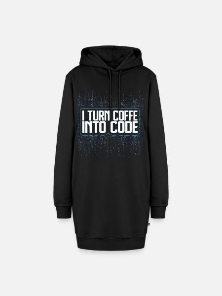 Funny Programmers Coding Coffee Gift - Hoodie-Kleid - Schwarz
