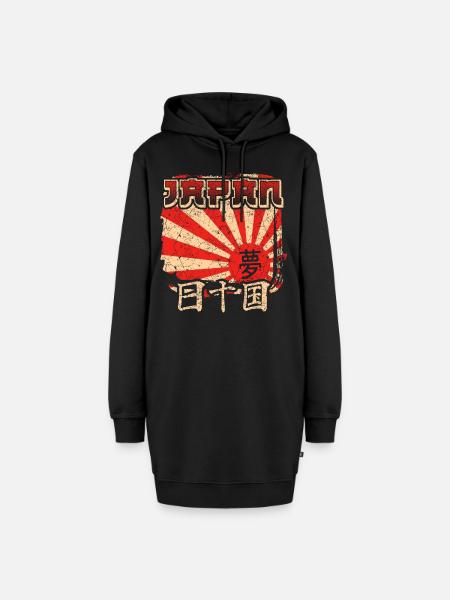 Japan - Hoodie-Kleid - Schwarz