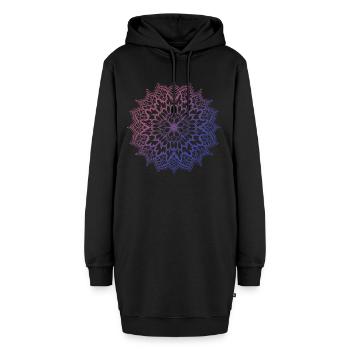 Mandala - Hoodie-Kleid - Schwarz - Vorne - AI Model Female 172 light (172cm)
