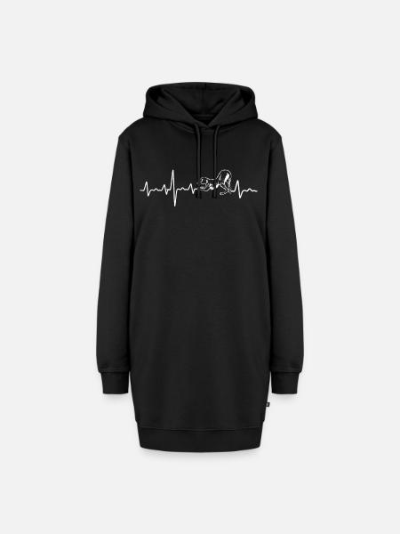 Rhodesian Ridgeback Herzschlag Hundeliebhaber - Hoodie-Kleid - Schwarz